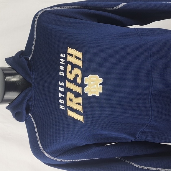 Adidas Notre Dame Universty embroidered blue & gold SM pullover colligate hoodie - Picture 1 of 7